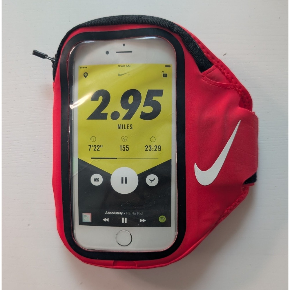 Nike Pocket Arm Band Running Phone Holder OSFM Red Adjustable Gym